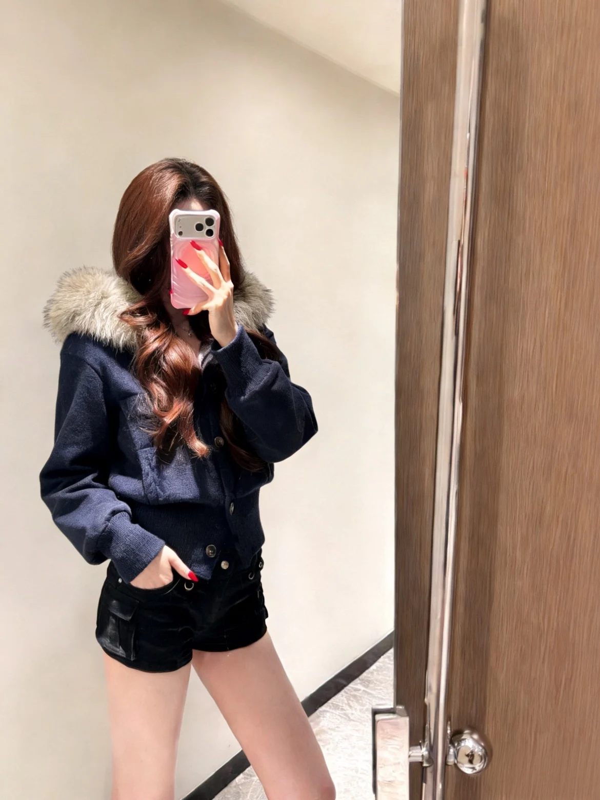 

Ретро-куртка-свитер с тибетским синим меховым воротником, 3D-узелками и молнией, высококачественная, мягкая, свободного кроя, теплая верхняя одежда для женщин