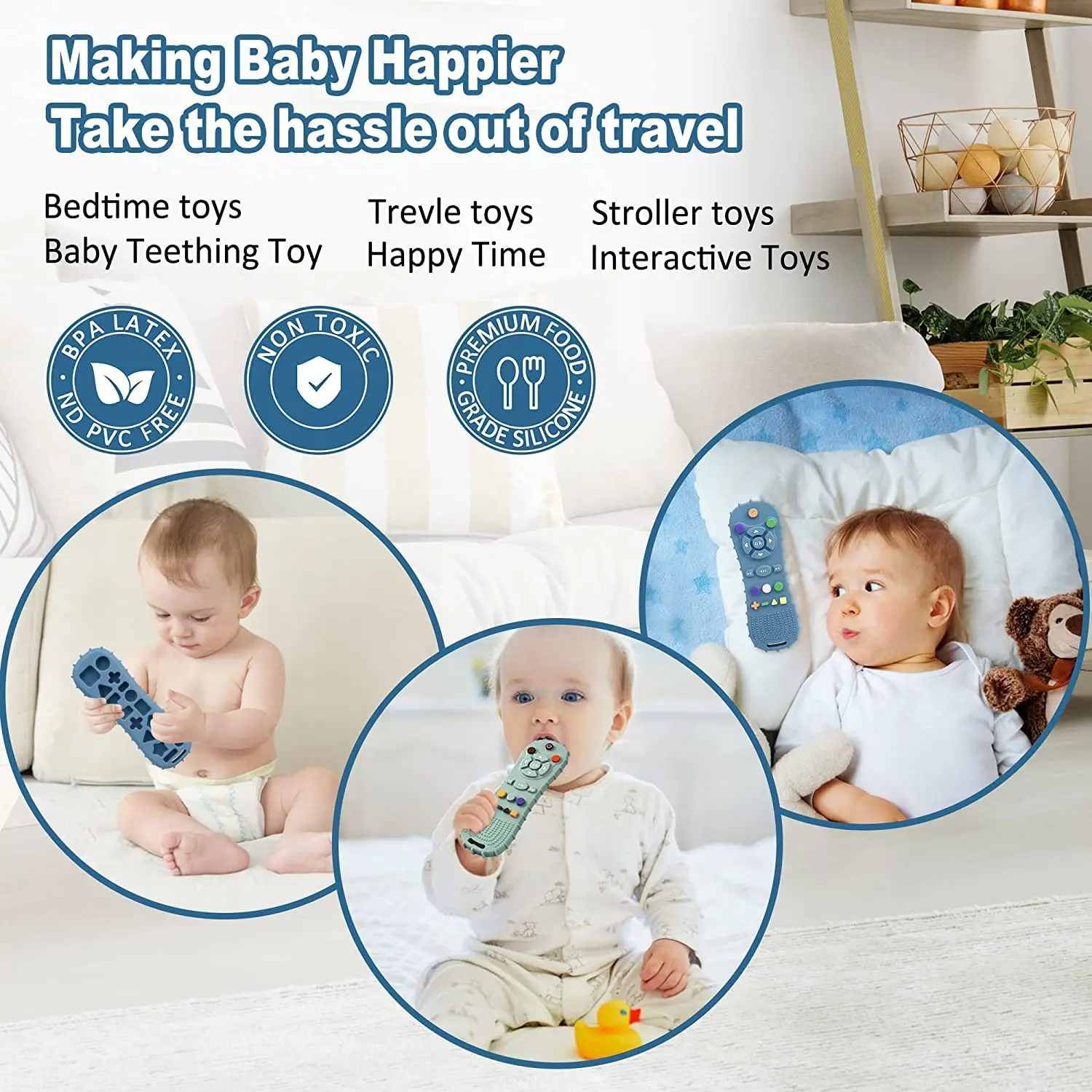 Baby Remote Control Teether Silicone Baby Anti-Eating Gloves Pacifier Bracelet Teething Stick Biting Toys