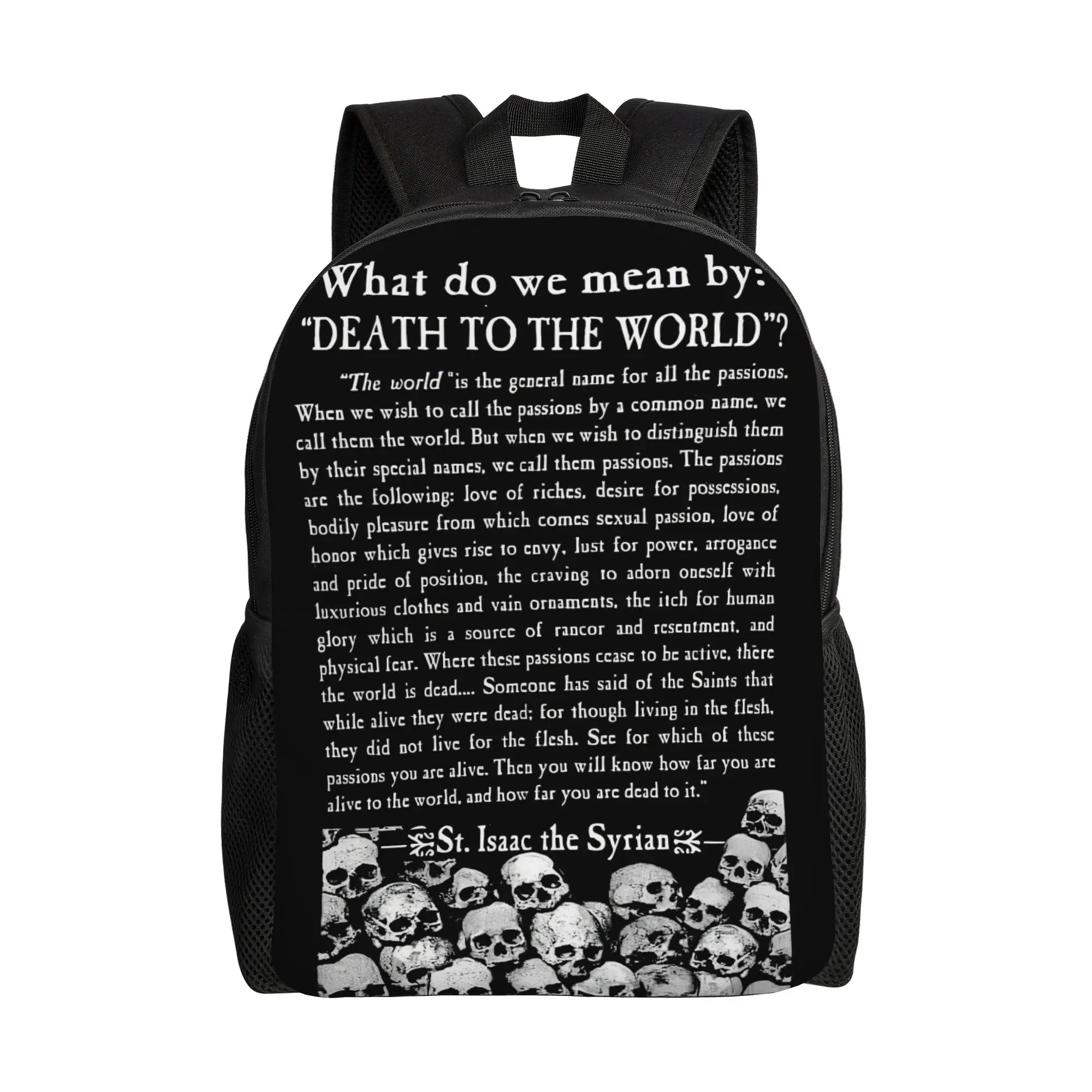 

Рюкзак с надписями в русской православной традиции, с изображением черепа, для мужчин и женщин, повседневный деловой городской рюкзак, холщовая сумка с карманами, в стиле «Смерть миру», для колледжа