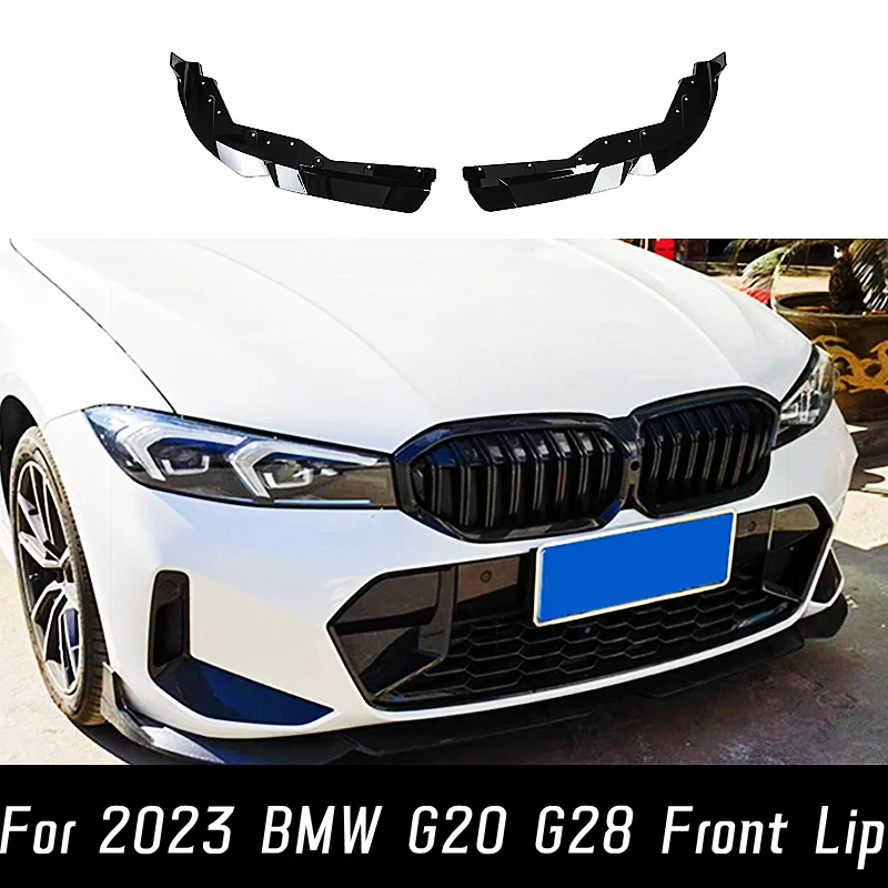 

For 2023 BMW 3 Series G20 G28 Car Front Bumper Splitter Lip Chins Spoiler Body Kit Diffuser Protector Exterior Accessories Part