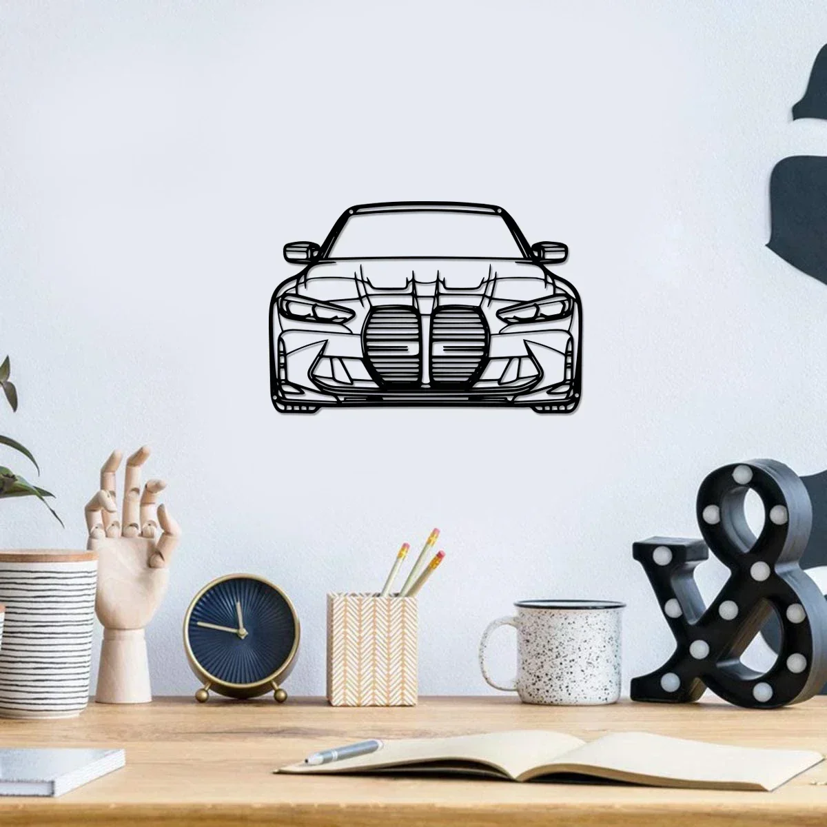 G80 M3 Front-Facing Metal Car Silhouette Wall Art by Their Walls | Stunning Automotive Decor for Car Lovers | Perfect Gift