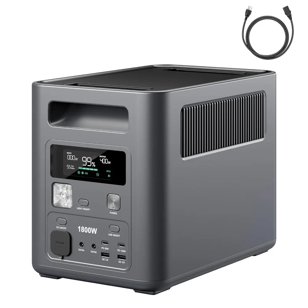 1024Wh LiFePO4 Solar Generator 1800W Peak 3600W AC Output Compact Lightweight Fast Recharge for Home Camping RV Outdoor,Custom
