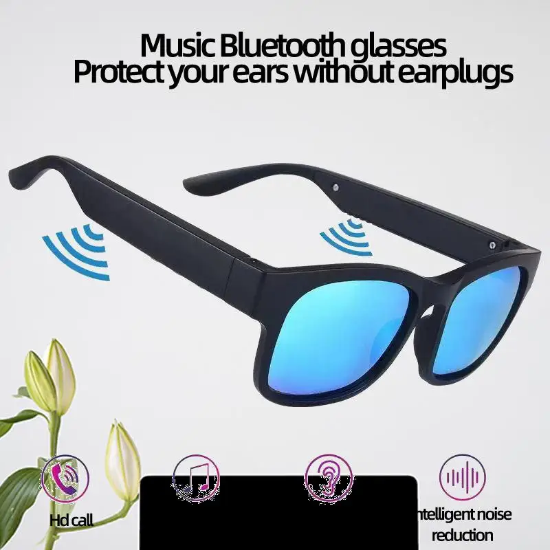 Óculos inteligentes populares com direcional, Open Ear Tecnologia, Enhanced Listening Experience, Bluetooth 5.0