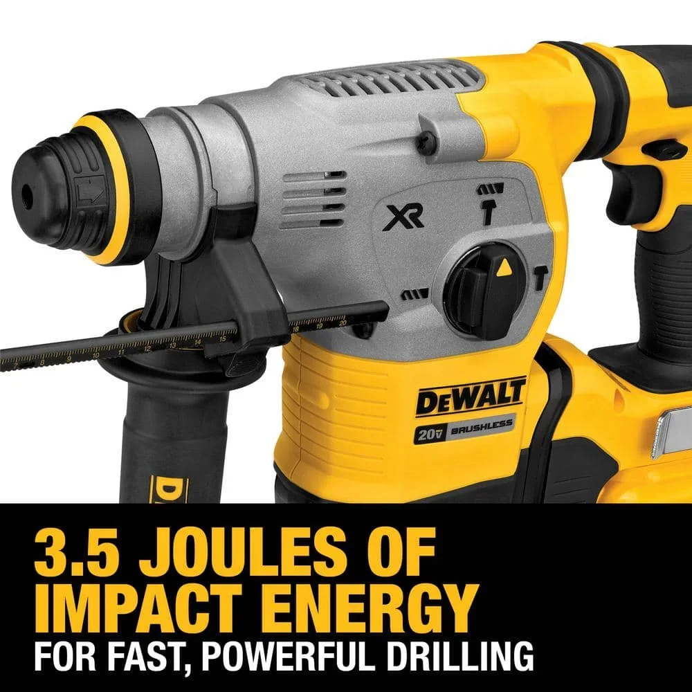 DEWALT DCH293 1-1/8in XR® Brushless Cordless SDS PLUS L-Shape Rotary Hammer 20V Lithium Power Tools 4480BPM