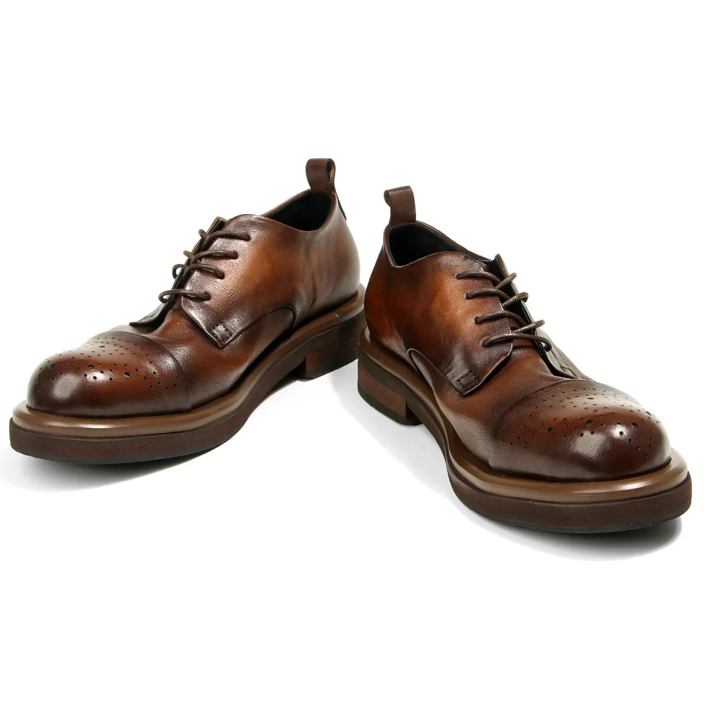 Top Qualität Echtes Leder Männer Brogues Oxford Retro Design Handgemachte Männer Hochzeit Formale Soziale Leder Schuhe