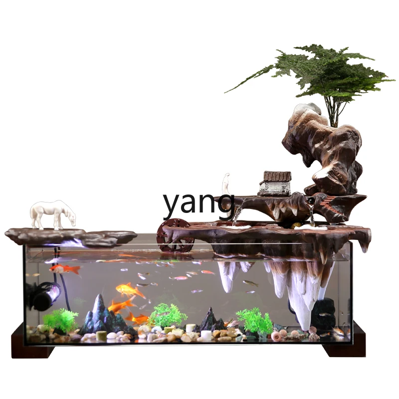 

CX Fish Tank Living Room Flowing Water Ornaments Circulating Water Wheel Office Decorations Hallway Landscape Rockery Humidifier