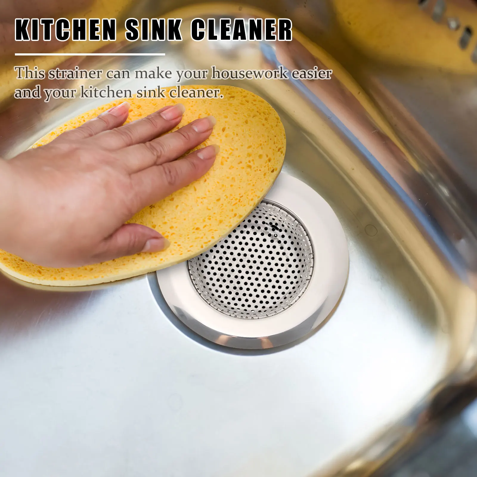 

2Pcs StainlessSteel SinkStrainer MeshFilter DrainBasket HairCatcher KitchenBathroom SinkDrainingBasket FoodProtector
