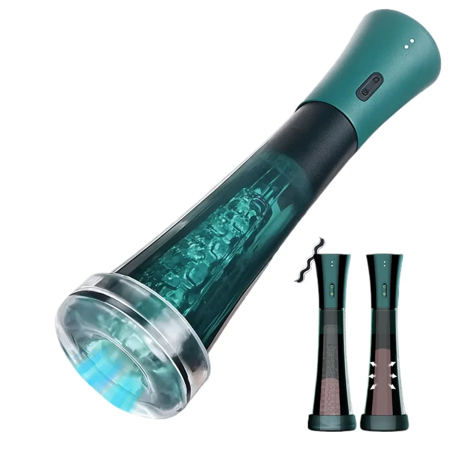 PUMING Male Masturbator Penis Pump Enlarger Transparent Visual Male Sex Toys for Men  Vibrating Vacuum Suction Glans Trainer