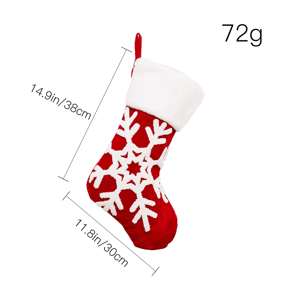 Nome personalizzato decorazione natalizia grande fiocco di neve ricamato calzini alce sacchetto regalo di natale nome personalizzato calzini regalo