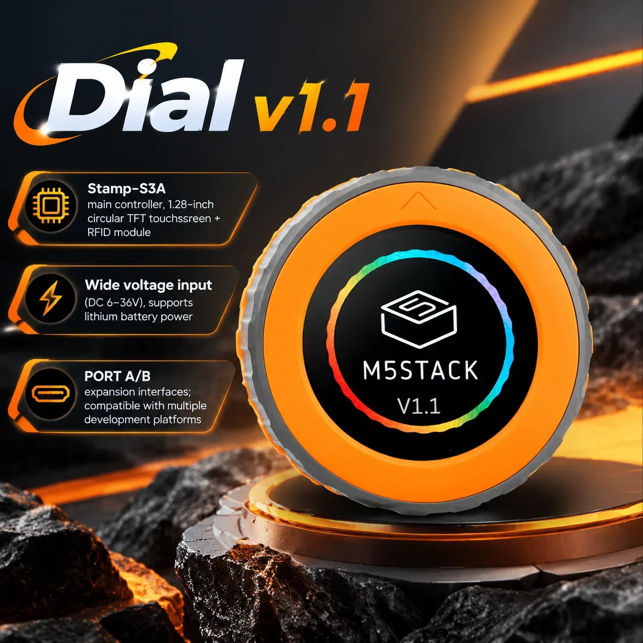 M5Stack Dial v1.1 ESP32-S3 Rotary Controller 1.28