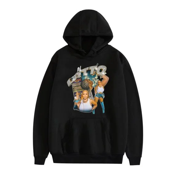 سويت شيرت Fosskos Latto Merch Latto Print Hoodie للجنسين كاجوال هيب هوب بأكمام طويلة