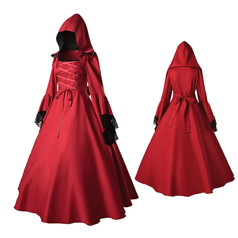 Gothic Sle Lange Rok Renaissance Cosplay Kostuum Halloween Dans Par Outfit Grote Maat Etnische Podium Dameskleding