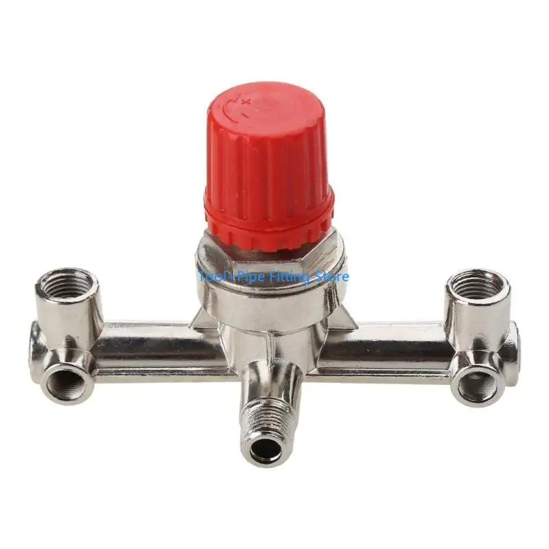 F92B Double Outlet Tube Alloy Air Compressor Switch Pressure Regulator for Valve Fitting Part Accessories