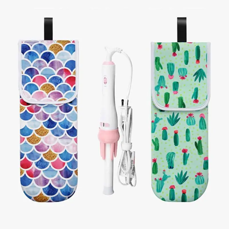 Curling Iron Case Flat Iron Pouch Curling Iron Storage Bag Prevent Bumps Opening Design For Travel Storage Bathroom Organizer