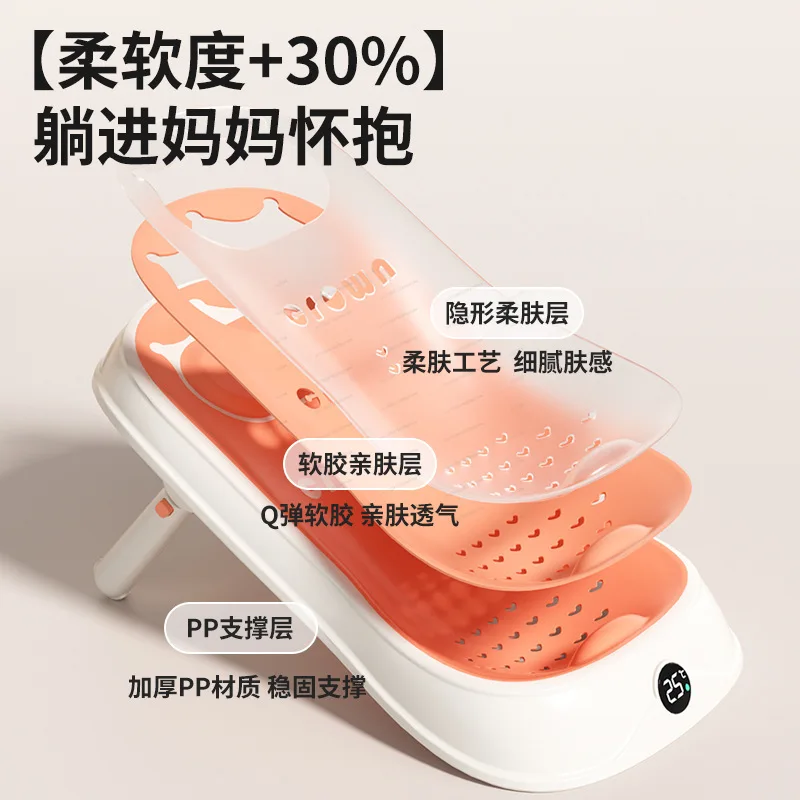 

Temperature‑Sensing Adjustable Baby Bath Support Net Anti‑Slip Bathtub Seat For Newborn Infants Home Bathing Daily Use