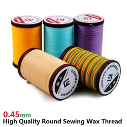 High Quality Round Sewing Wax Thread for Leather Craft Bracelet Weave Polyester Strength Thread, Diameter 0.45 mm 120 Meters