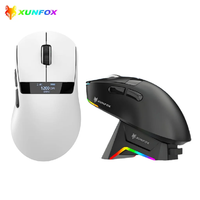 XUNFOX H9 Pro Triple-Mode Wireless Gaming Mouse Charging Dock 2.4G+BT+Wired 6 Gears DPI Adjustable