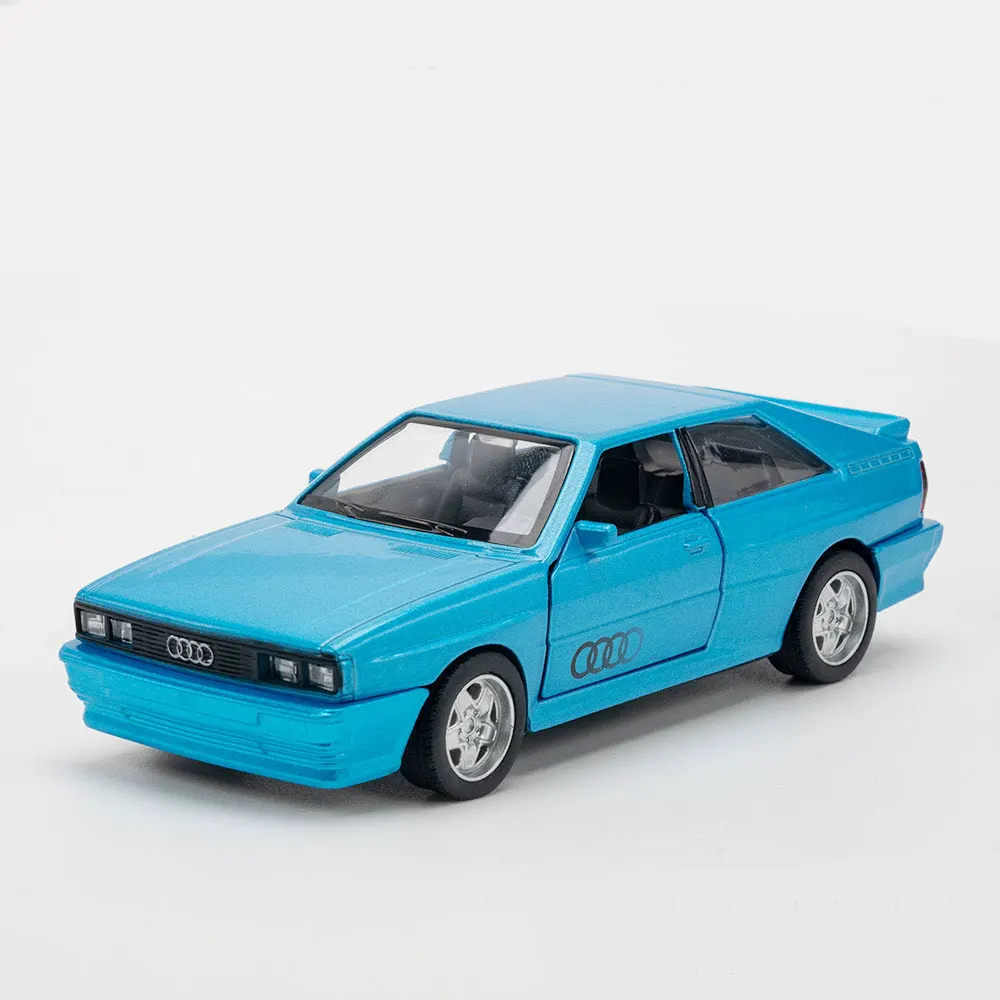 1/36 Audi 1980 Klasyczny Model Samochodu Zabawka Odlew Stopowy Gumowe Opony z Napędem Pull Back Kolekcja Prezentów dla Chłopców Dzieci