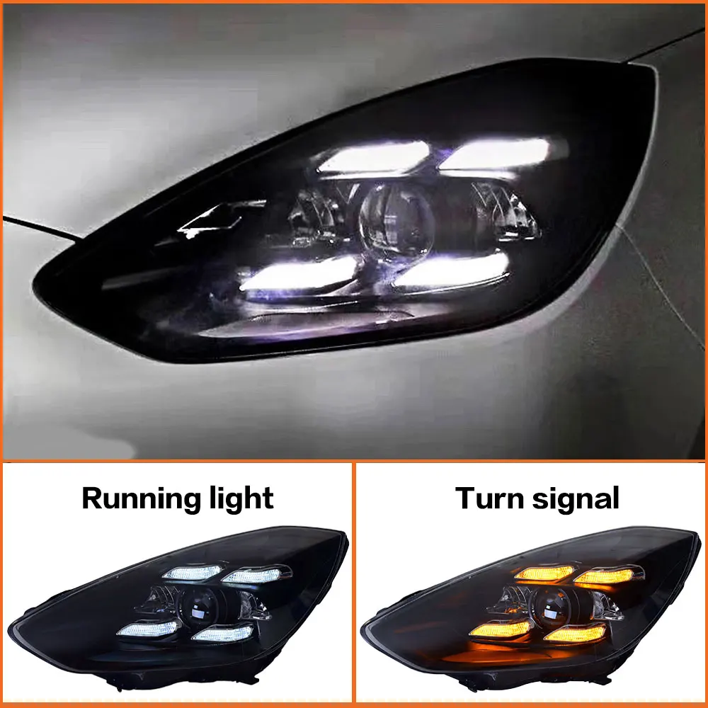 ไฟหน้าสำหรับ Ford Escort 2015-2018ไฟ LED DRL หลอดไฟวิ่งเลี้ยวสัญญาณ Led โปรเจคเตอร์เลนส์อุปกรณ์เสริม Led light