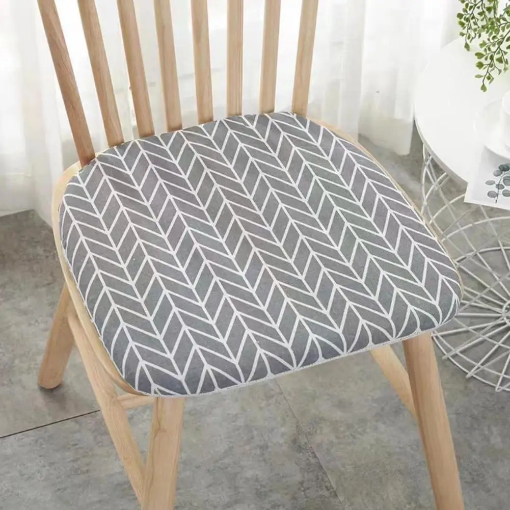 Office Chair Cushion with Drawstring Design Cotton Linen Chair Seat Cushions for Dining Rooms