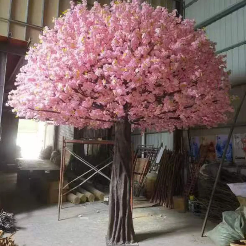 Hot Sale Handmade Lifelike Eco-Friendly Durable Artificial Cherry Blossom Tree Pink Indoor Outdoor Wedding Party Home Garden