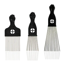 Black Metal African American Pick Comb Hair Combs Hair Comb for Hairdressing Styling Tool Salon Barber Shop