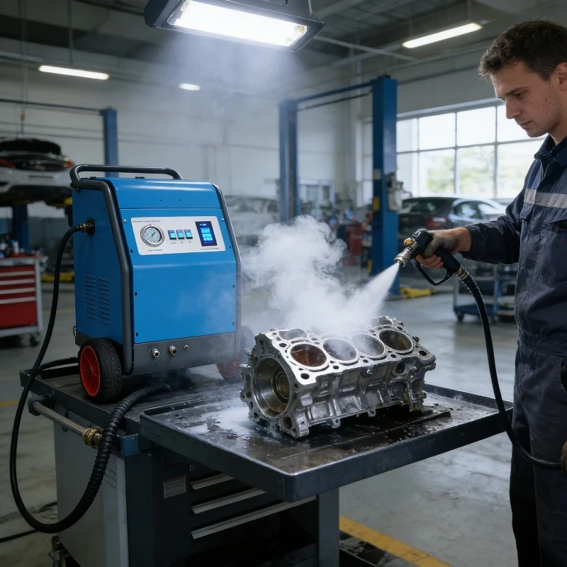 Eco-Friendly Dry Ice Blasting Machine for Car Engine Non-Abrasive Cleaner Remove Adhesives Stickers without Surface Damage