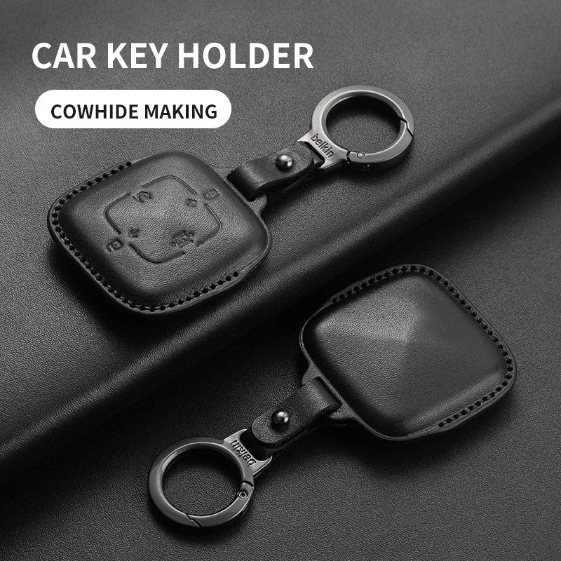 

Leather Car Key Case Cover For Zeekr 001 X Key Fob Shell Protector Car Accessories For Zeekr 001 X Keychain Key Holder