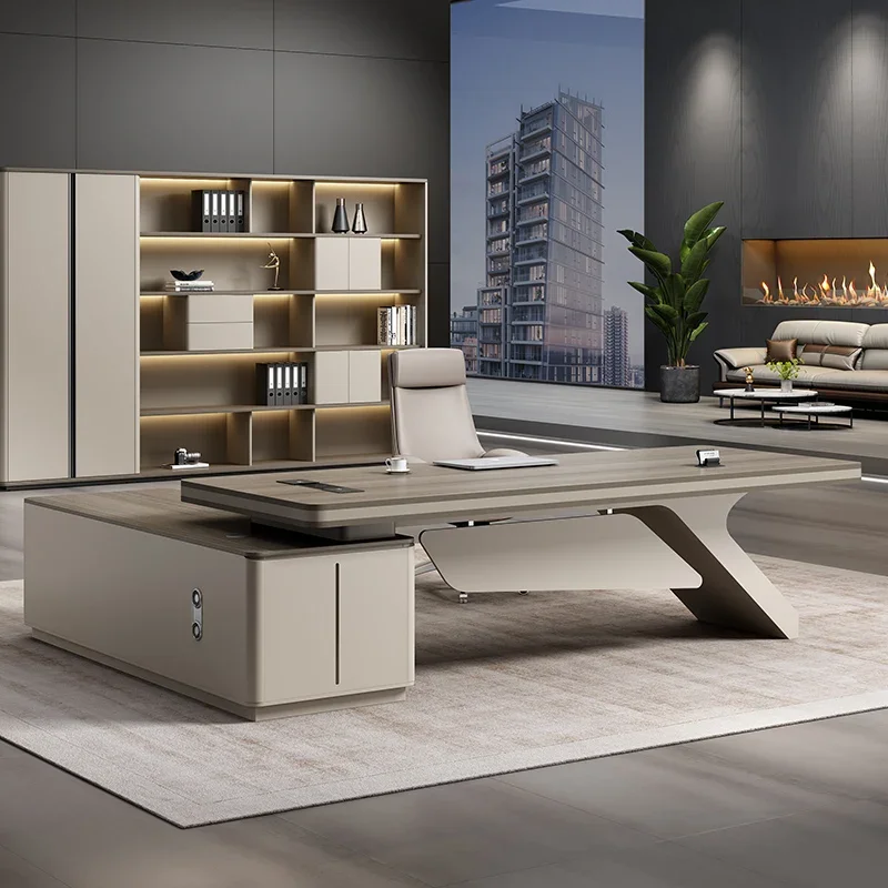 Modern With Drawers Office Desks Corner Luxury Wooden Manager Office Desks Computer Minimalist Furniture Mesa De Trabalho LLOD