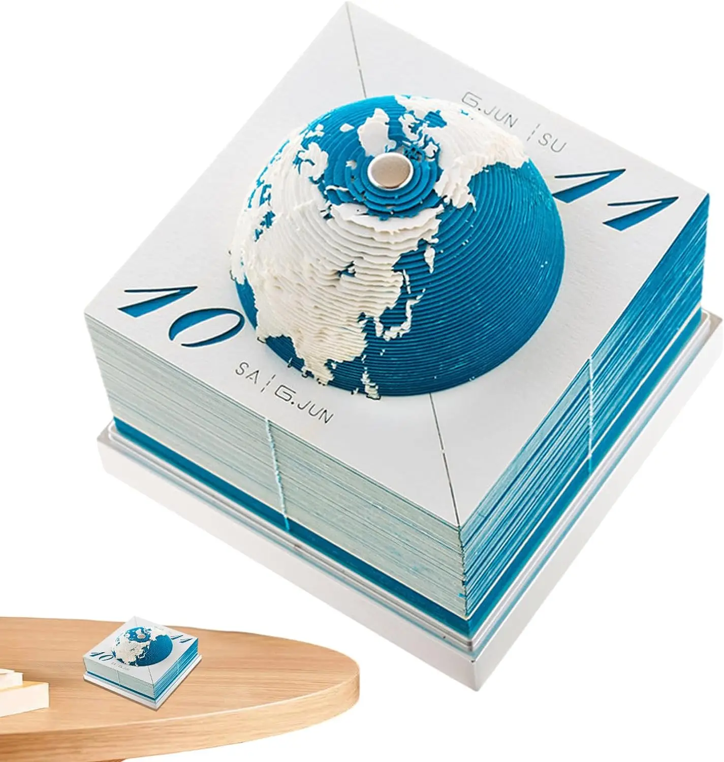 Earth Calendar 2024, 3D Desk Calendar, Tear-Away 3D Art Calendar, Creative Earth Shape Timepiece Calendar