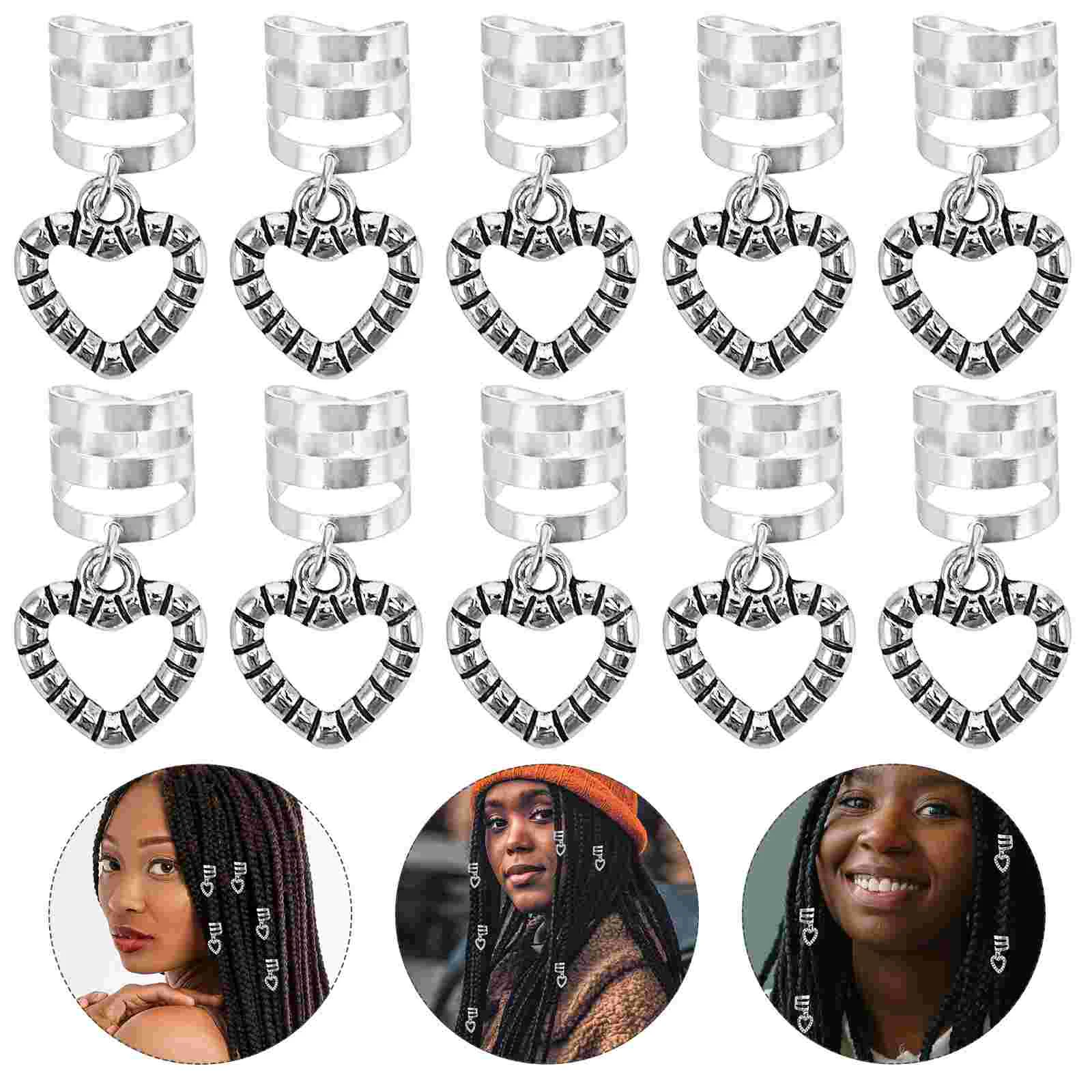 

10 Pcs Hair Accessories Buttons Jewelry for Dreadlocks Braiding Accessory Weave