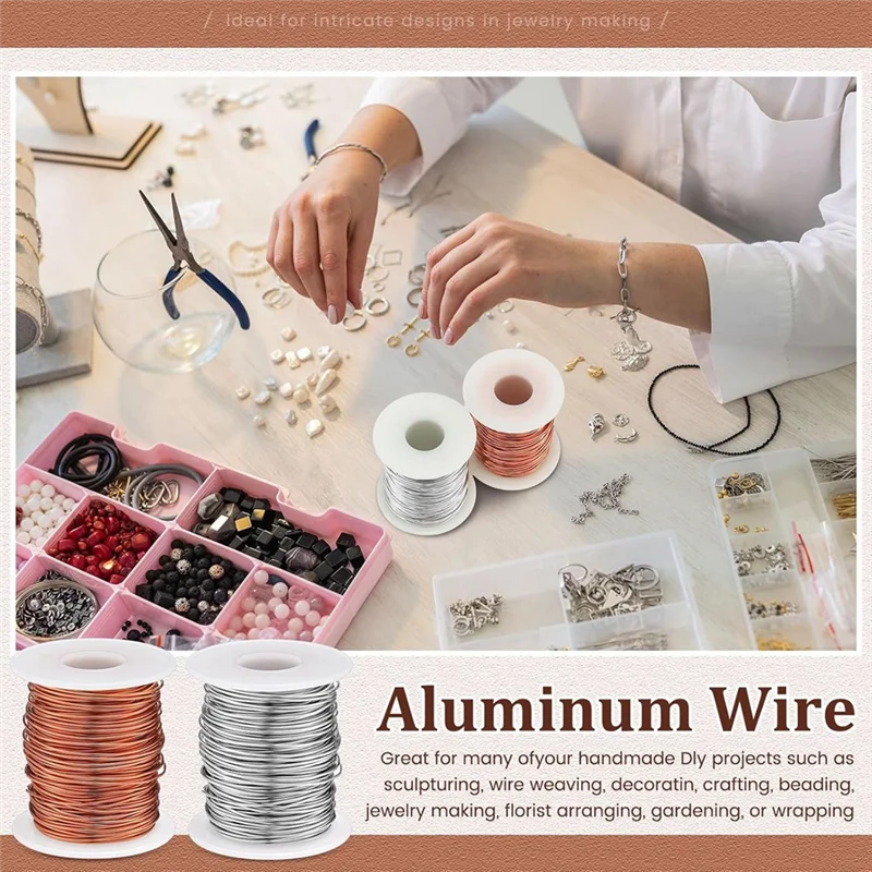 

AA81-300 Ft 2 Rolls 18 Gauge Copper Wire Aluminum Wire Craft Wires For Sculpting, Armature, Jewelry Making, Gem Metal Wrap