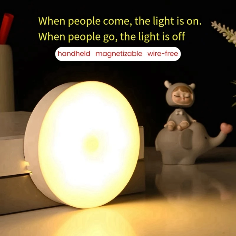 4 Pack Motion Sensor LED Night Light,USB Rechargeable Wall Decoration Bedroom Night Lamp