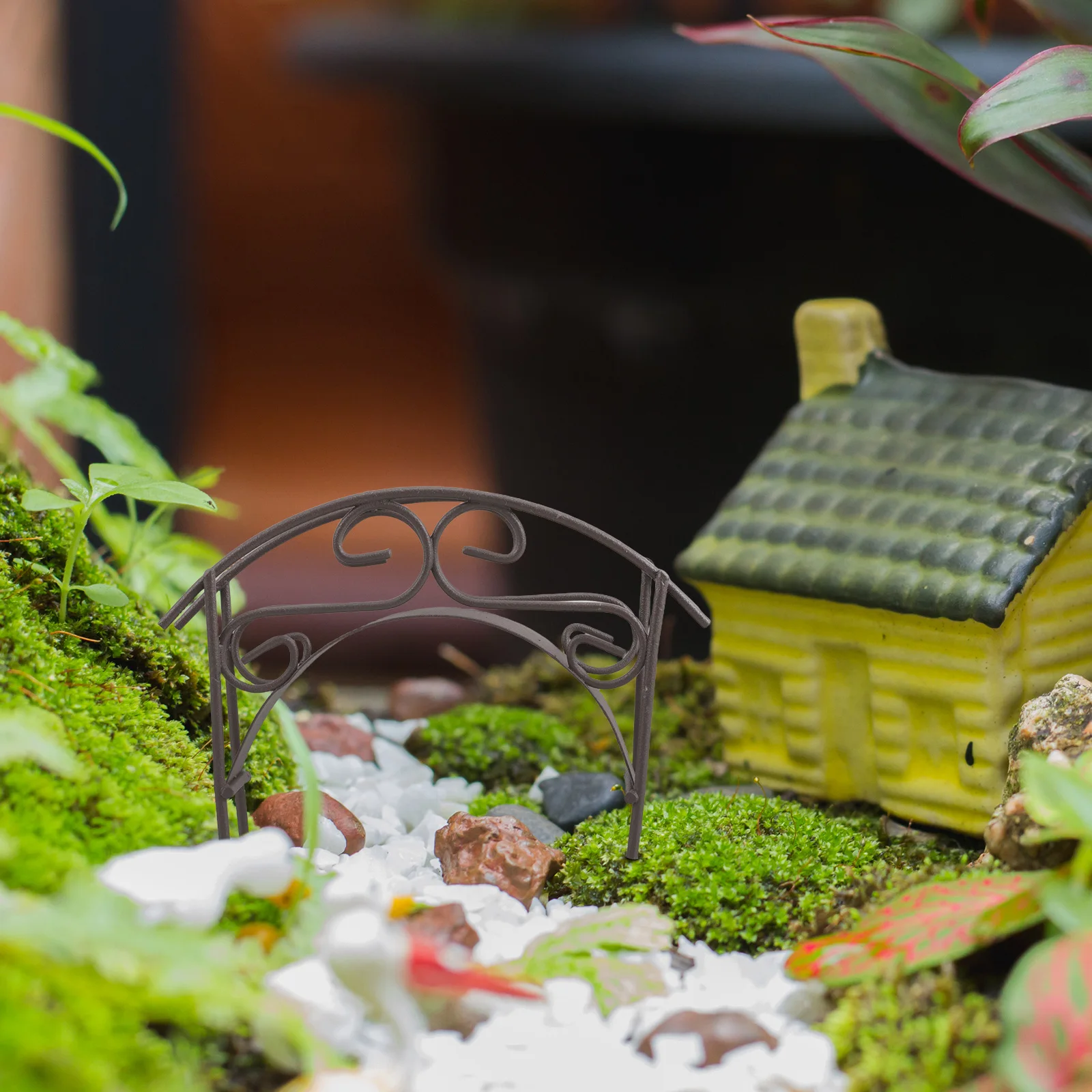 Miniatuur Tuin Boogbrug Metalen DIY Decor voor Micro Landschap Bonsai Display Thuis Desktop Outdoor Tuin Pathway Decoratie