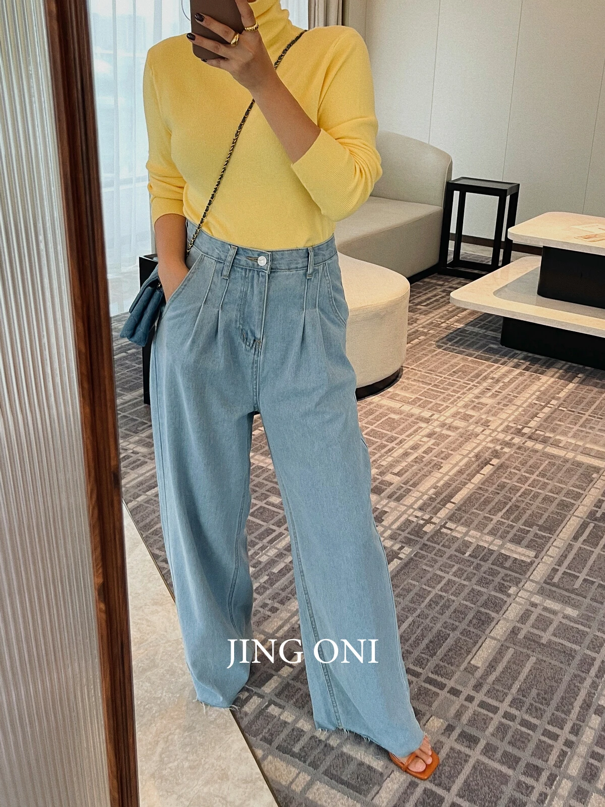 Cargo Jeans Trousers 2023 Woman Clothing Y2k Korean Style Fashion Vintage Autumn Elegant Pants Baggy High Waist Wide Leg Pleated