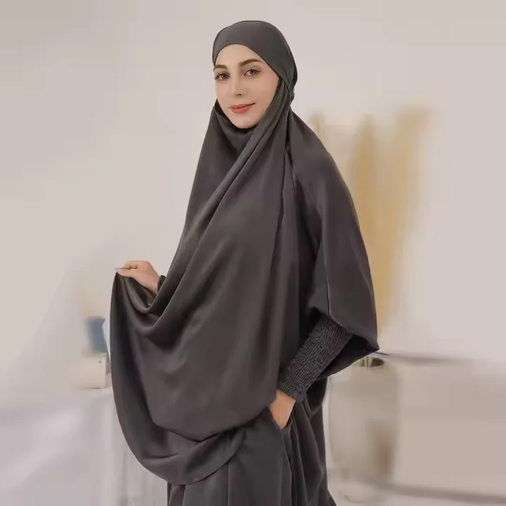 

Women Muslim Prayer Garment 2 Piece Robe Set Nida Hooded Abaya Khimar Hijab Skirt Islam Turkey Kebaya Jalabiya Eid Djellaba Gown