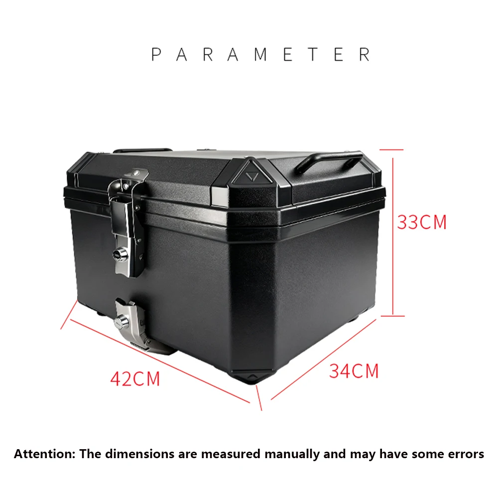 45L Double Lock Large Capacity Plastic Motorcycle Tail Box Waterproof Helmet Luggage Storage Box Anti-Theft Lock Trunk