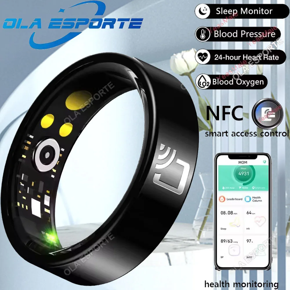 

Smart Ring Real Time Blood Oxygen Health Monitor NFC Smart Ring Men Women Smart Access Control IP68 5ATM Waterproof Smartring