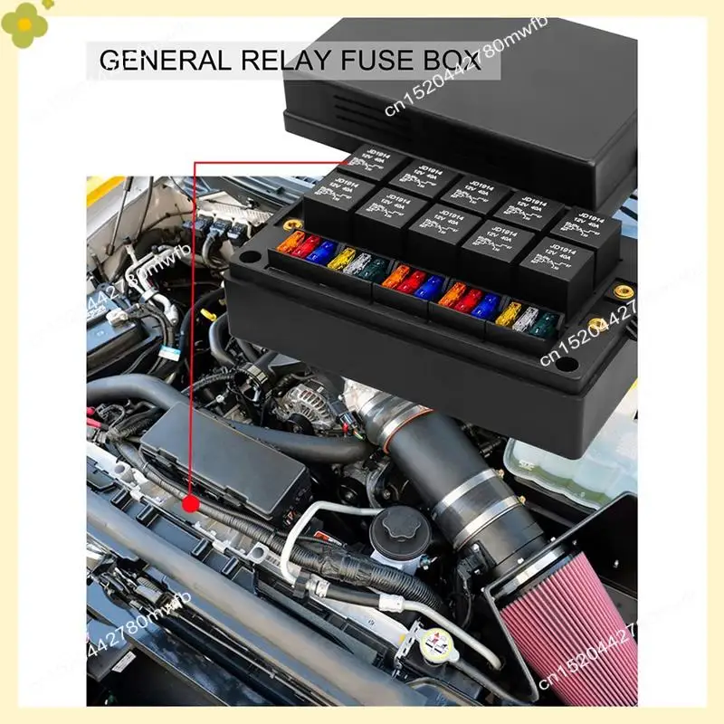 LDHL Fuse And Relay Box Block Truck 12V Fuse Relay Box Universal Waterproof Relay Box