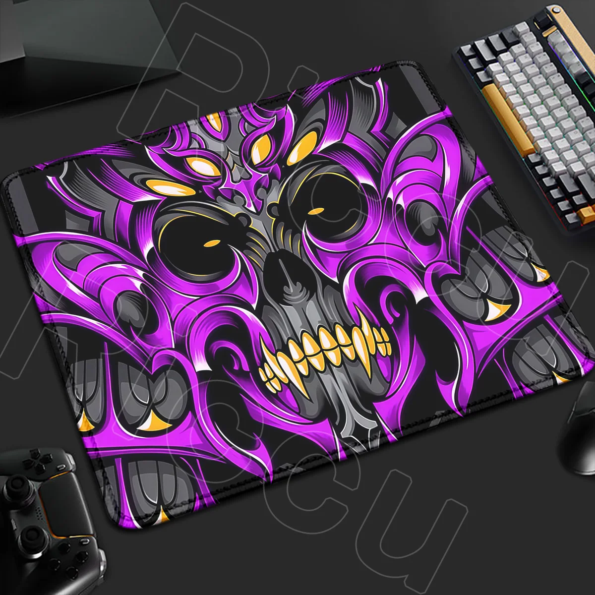 

HD Japanese Samurai skull Rubber 45x40CM cool MousePad small size Anime Mouse Pad E-sport Gaming Laptops Portable Gamer Desk mat