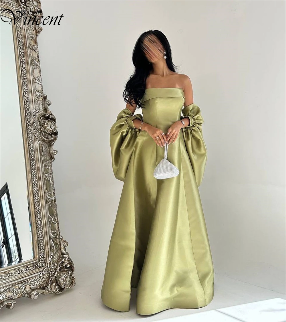 Customized Elegant Satin Evening Dress Modern Style Sleeveless Bespoke Occasion Gowns Classic A-Line Strapless Celebrity Gowns