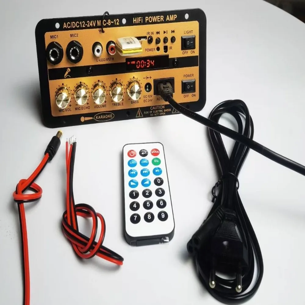 

FM Radio Module Bluetooth Display Amplifier Board Wireless Bluetooth Black&Gold Decoder Board Durable US/EU FM Radio Module Car