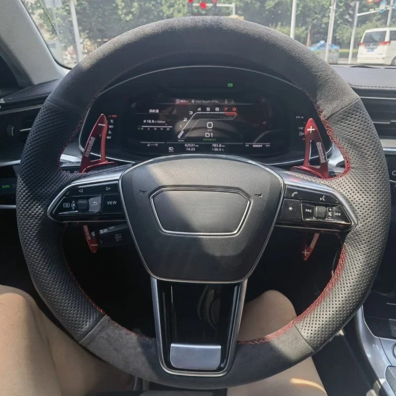 

Car Steering Wheel Cover Suede For Audi A6 (C8) Avant Allroad 2018-2019 A7 (K8) DIY Steering-Wheel Cover Car Interior Accessorie