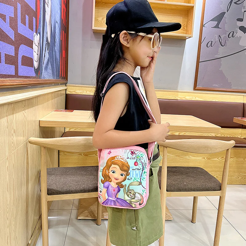 Disney księżniczka Sofia torba na ramię dziewczęca kreskówka torba Crossbody Disney mrożona torebka listonoszka na monety Anime torba zabawki na