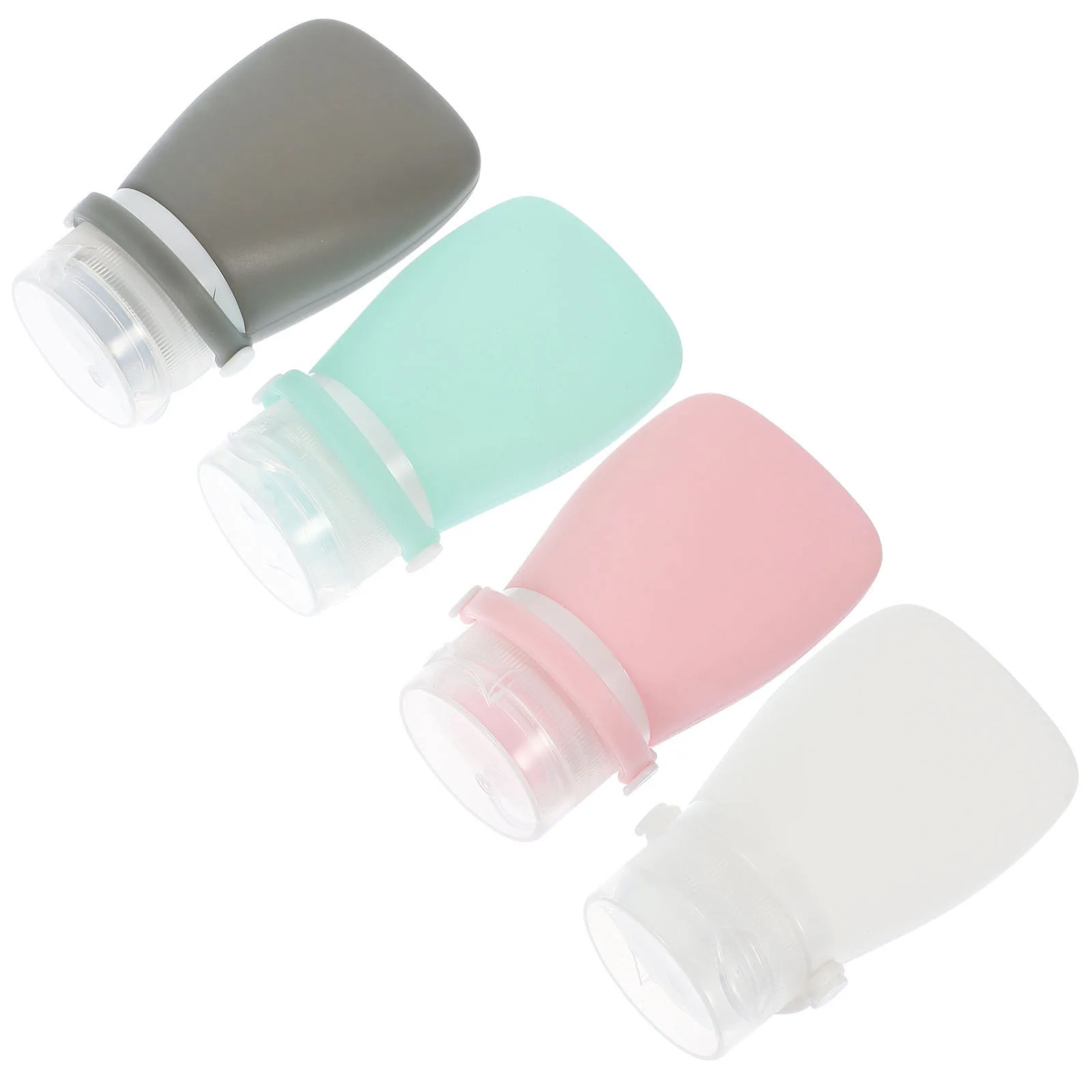 

4 Pcs 60ml Sauce Condiment Bottles Portable Salad Dressing Squeeze Dispenser Lids Green Pink Black White Kitchen Cooking