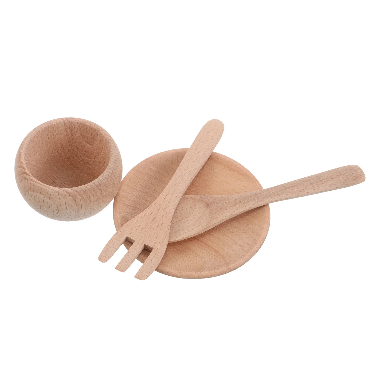 1 set 1 Set Wooden Kids Kitchen Set Realistic Pretend Play Cookware Utensils Tableware Mini Kitchen Accessories Toddler Learning