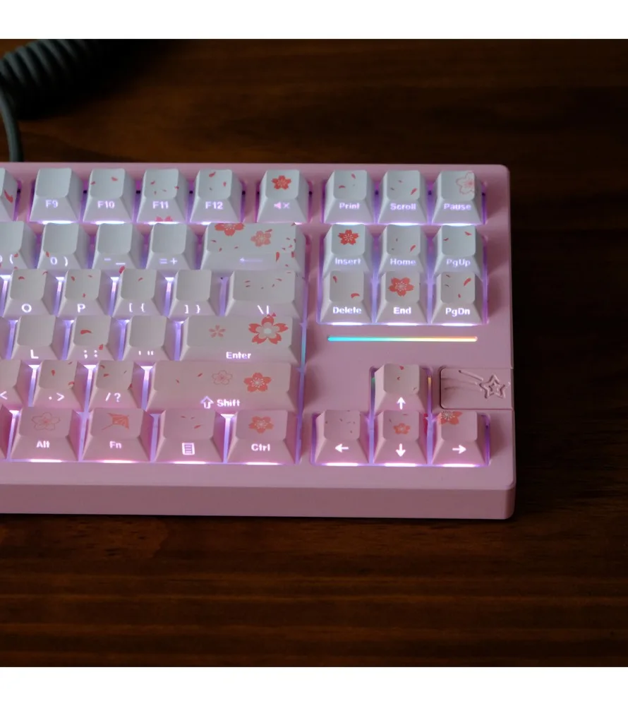 

Keycap Sublimation mechanical keyboard cap wooting Meijia lion forerunner cherry blossom side engraved light-transmitting keycap