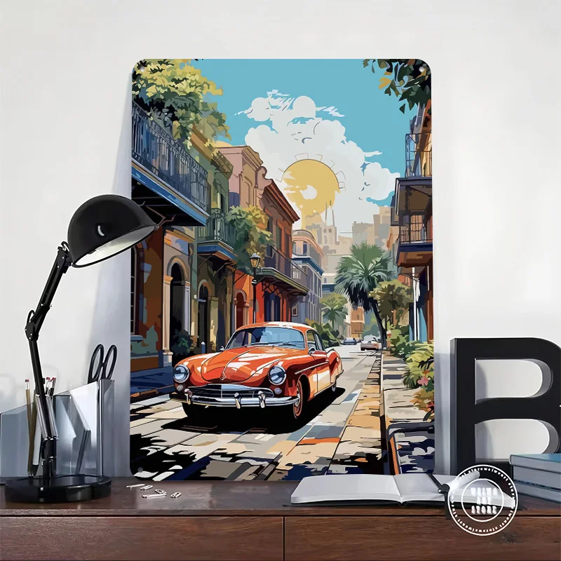 Sports Car Metal Poster Custom Wall Art Retro Vintage Tinplate Signs for Man Cave Home Decorations Coffee Bar Accessories Decor
