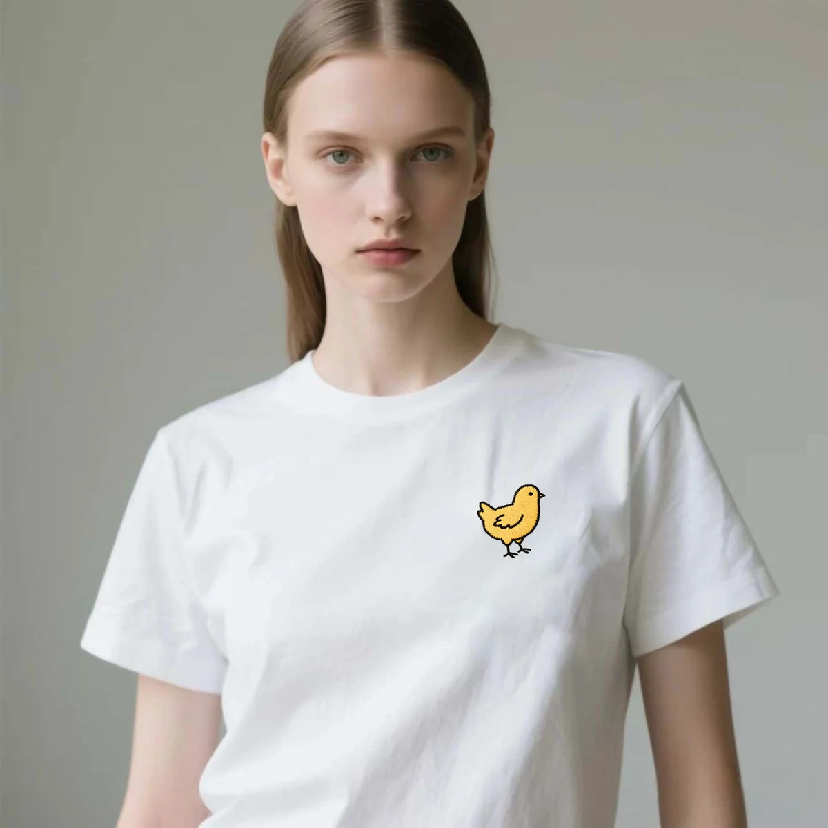 

Golden Waddle Men & Women Embroidered Yellow Chick T-Shirt – Lightweight Cotton T-Shirts with Cute Embroidery for Picnics
