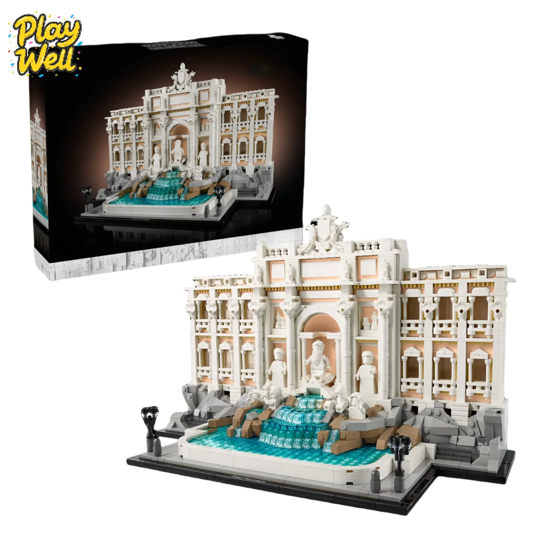 

1 2025 New World Famous Trevi Fountain Rome MOC 21062 Creative Building Blocks World Art Assembly Toys Adult Gift for Children
